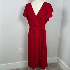 DKNY Elegant Red Wrap Dress